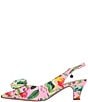 Color:Pink/Green Multi - Image 4 - Weslee Floral Print Bow Sling Pumps