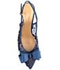 Color:Navy Fiesta Lace - Image 5 - Yazmine Fiesta Lace Satin Bow Sling Pumps