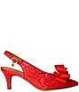 Color:Red Sequin - Image 2 - Yazmine Sequin Mesh Bow Sling Pumps