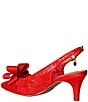 Color:Red Sequin - Image 3 - Yazmine Sequin Mesh Bow Sling Pumps