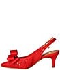 Color:Red Sequin - Image 4 - Yazmine Sequin Mesh Bow Sling Pumps