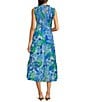 J.Marie Andie Round Neck Cap Ruffle Sleeve Smocked Ruched Tiered Midi Dress, Color:Blue - Image 2