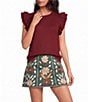 J.Marie Annie Ruffle Cap Sleeve Sweater - Image 1