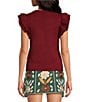 J.Marie Annie Ruffle Cap Sleeve Sweater - Image 2