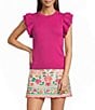 J.Marie Annie Scoop Neck Ruffle Sleeve Sweater - Image 1