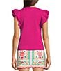 J.Marie Annie Scoop Neck Ruffle Sleeve Sweater - Image 2