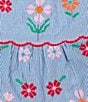 J.Marie Big Girls Tristen Embroidered Shorts, Color:Blue - Image 3