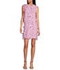 Color:Lavender - Image 1 - Bria 3D Lace Sleeveless Round Neck Shift Dress