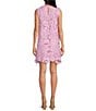 Color:Lavender - Image 2 - Bria 3D Lace Sleeveless Round Neck Shift Dress