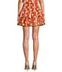 J.Marie Coordinating Aubrey Smocked Waist Mini Skort, Color:Orange - Image 2