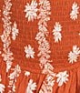 J.Marie Coordinating Aubrey Smocked Waist Mini Skort, Color:Orange - Image 4
