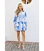 Color:Blue Multi - Image 4 - Delayney Long Sleeve V-Neck Tiered Shift Dress