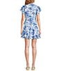 J.Marie Hayden V-Neck Flutter Sleeve Wrap Romper, Color:Blue - Image 2