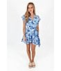 J.Marie Hayden V-Neck Flutter Sleeve Wrap Romper, Color:Blue - Image 6