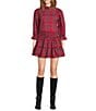 J.Marie Hollin Plaid Print High Rise A-Line Pull-On Skort, Color:Red - Image 3