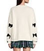 J.Marie Jenna Long Sleeve Bow Front Sweater, Color:White - Image 2