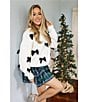 J.Marie Jenna Long Sleeve Bow Front Sweater, Color:White - Image 6