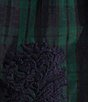 Color:Green Plaid - Image 4 - Joyce Embroidered Ruffle Neck Cap Sleeve Plaid Top