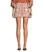 J.Marie Kennedy Floral Embroidered High Rise A-Line Mini Skirt, Color:Orange - Image 2