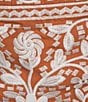 J.Marie Kennedy Floral Embroidered High Rise A-Line Mini Skirt, Color:Orange - Image 4