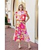 Color:Multi Daisy - Image 4 - Leilani Floral Print Smocked Convertible Coordinating Tiered Skirt Dress