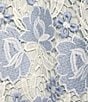 Color:White/Blue - Image 3 - Maggie Floral Lace Split V-Neck Long Sleeve Shift Dress