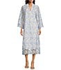 J.Marie Maggie Lace Split V-Neck 3/4 Sleeve Midi Shift Dress, Color:Blue - Image 1