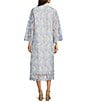 J.Marie Maggie Lace Split V-Neck 3/4 Sleeve Midi Shift Dress, Color:Blue - Image 2