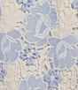 J.Marie Maggie Lace Split V-Neck 3/4 Sleeve Midi Shift Dress, Color:Blue - Image 3