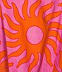 J.Marie Mara Sun Print V-Neck Short Flutter Sleeve Wrap Front Romper, Color:Pink - Image 3