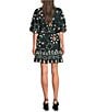 J.Marie Maxine Short Sleeve Button Down Belted Dress, Color:Green - Image 2