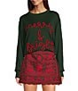 J.Marie Merry and Bright Crew Neck Long Sleeve Pullover Sweater, Color:Green - Image 1