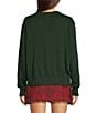 J.Marie Merry and Bright Crew Neck Long Sleeve Pullover Sweater, Color:Green - Image 2