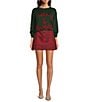 J.Marie Merry and Bright Crew Neck Long Sleeve Pullover Sweater, Color:Green - Image 3