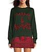 J.Marie Merry and Bright Crew Neck Long Sleeve Pullover Sweater, Color:Green - Image 4