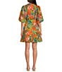 Color:Multi - Image 2 - Paloma Button Up Short Puff Sleeve Belted Tiered Dress