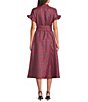 J.Marie Ruffle Sleeve Button Front Plaid Midi Dress - Image 2