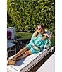 J.Marie Seraphina Floral 3D Lace Split Round Button Up Neck Long Sleeve Shift Dress, Color:Teal - Image 4