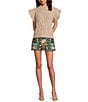 J.Marie Elliot Short Sleeve Crew Neck Cable Sweater, Color:Beige - Image 3