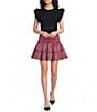 J.Marie Smocked Plaid Mini Skort - Image 3