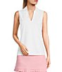 Color:White - Image 1 - Aida Catalina Cloth Knit Point Collar Sleeveless Top