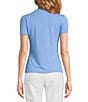 J.McLaughlin Allie Stretch Crew Neck Short Sleeve Tee, Color:Blue - Image 2