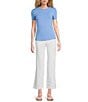 J.McLaughlin Allie Stretch Crew Neck Short Sleeve Tee, Color:Blue - Image 3