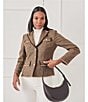 J.McLaughlin Anwen Herringbone Tweed Wool Notch Collar Long Sleeve Jacket, Color:Coffee - Image 9