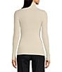 J.McLaughlin Arlette Solid Ribbed Knit Long Sleeve Turtleneck Sweater, Color:Egret White - Image 2