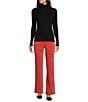 J.McLaughlin Arlette Solid Ribbed Knit Long Sleeve Turtleneck Sweater, Color:Black - Image 3