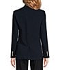 J.McLaughlin Benji Amelia Cloth Notch Lapel Long Sleeve Button Front Blazer, Color:Winter Navy - Image 2