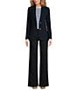 J.McLaughlin Benji Amelia Cloth Notch Lapel Long Sleeve Button Front Blazer, Color:Winter Navy - Image 3