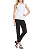 Color:White - Image 3 - Betty Sleeveless Point Collar Top