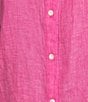 J.McLaughlin Britt Linen Point Collar Long Sleeve Button Front Blouse, Color:Persian Pink - Image 4